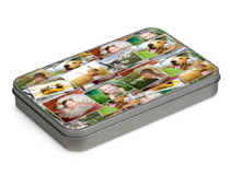 montage on tin box
