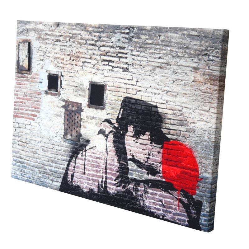 Banksy style portrait canvas print