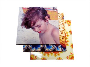 3xplacemats Boy on beach and patterns on four placemats