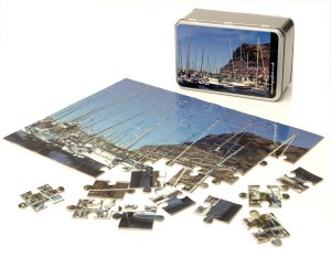 Harbour jigsaw puzzle and harbour tin box