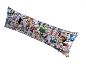 montage-sausage-cushion Sausage cushion with photo montage