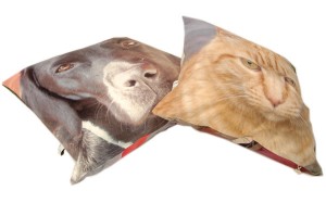 pet cushions Cat and dog printed on two cushions