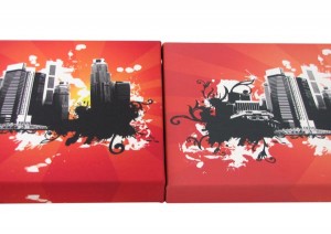 canvases Two canvases with the same image next to each other