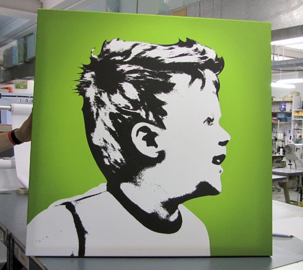 Boy on green Che style canvas printing