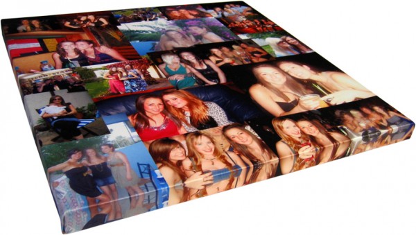 Friend photos in a photo montage on canvas