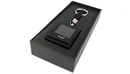 Black digital keyring in a black box