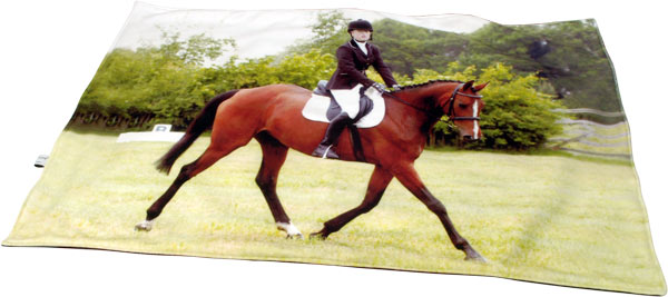 small blanket Woman on horse on a blanket