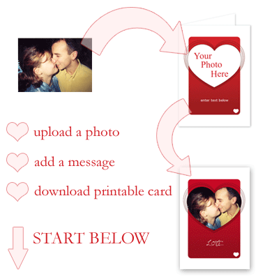 Visual instructions on how to make a photo valentine's day card