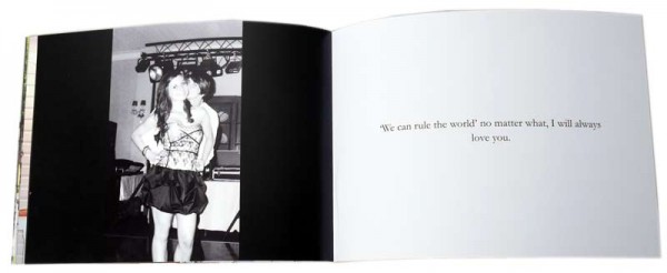 Book of love Couple in black and white and a white page with text on it in an open book