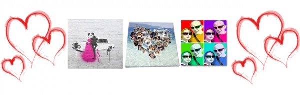 valentines day photo canvas Valentine's Day photo canvas custom printed with text and images