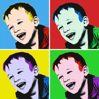 These adorable photo canvas images are Andy Warhol style perfect mothers