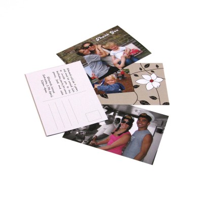 Personalised greeting cards Four greeting cards with images and text
