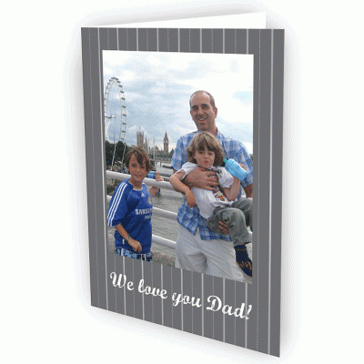 thank you card ideas for kids. Dad with his two kids by the