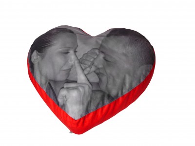 Valentine's Day gift ideas Cushion of Love B&W nose touching couple