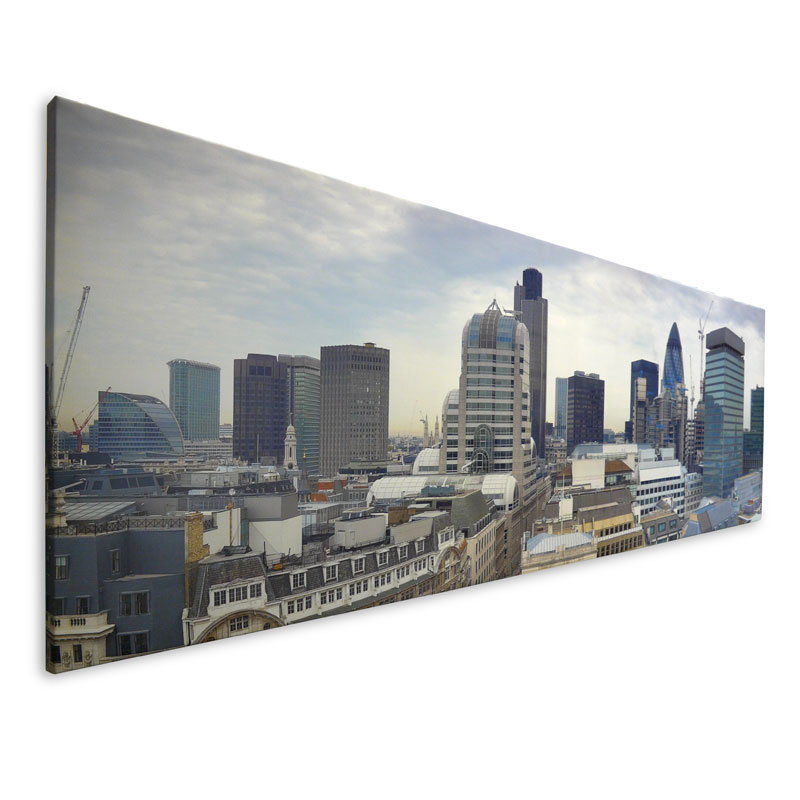 Panoramic canvas with a photo of a skyline