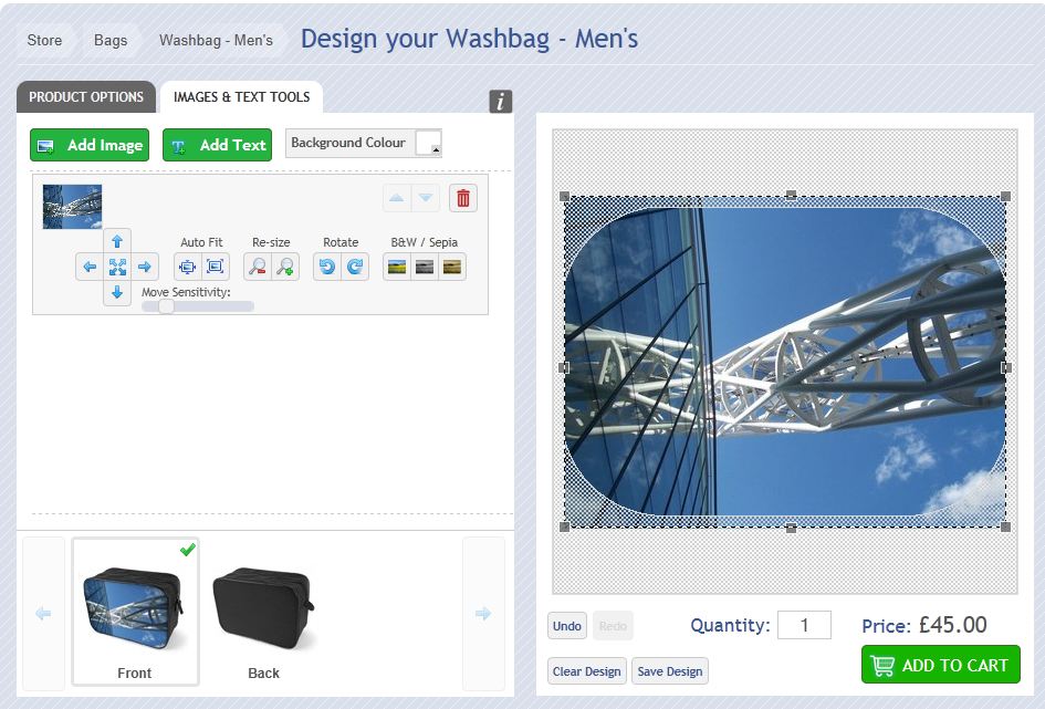 step2 washbag men How to upload your image for the washbag for men