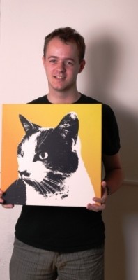 Che Pop Art canvas art with picture of cat