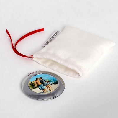 personalised compact mirror in pouch