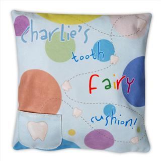 personalised tooth fairy cushion detail