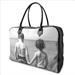 leather holdall black and white personalised photo gift