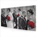 a colour splash canvas print of the bride and groom