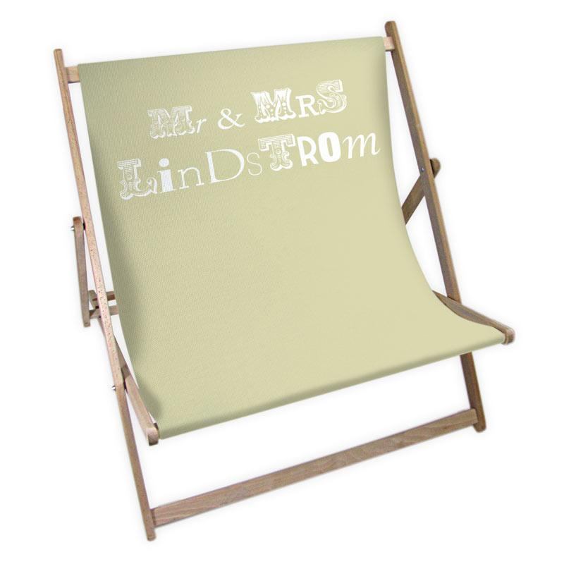  mr and mrs personalised wedding name double deckchair