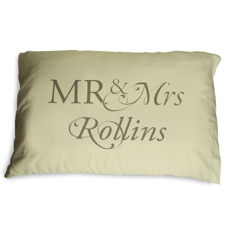 Personalised Mr and Mrs Pillow Cases and Covers