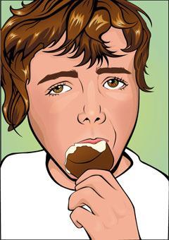 custom portrait boy with ice cream