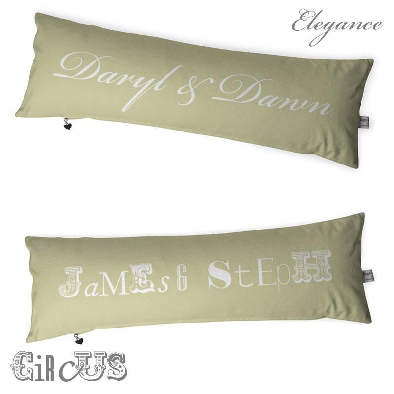 personalised mr and mrs sausage cushion umber
