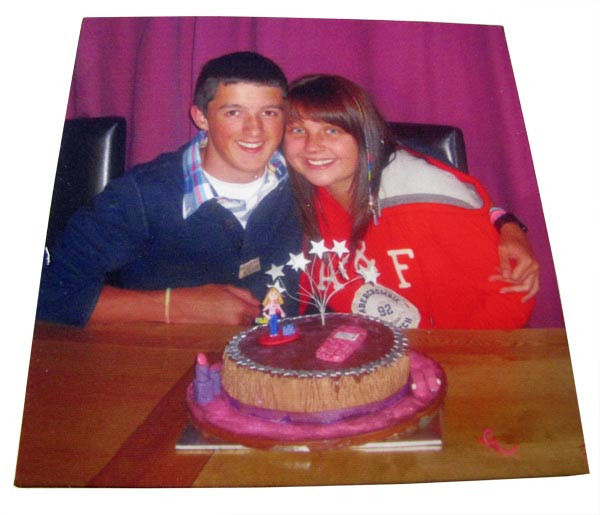 Canvas print with two tennagers and a birthday cake innovative birthday gift ideas