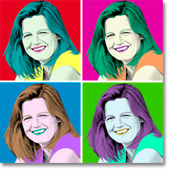 Pop Art canvas print of a middle-aged woman