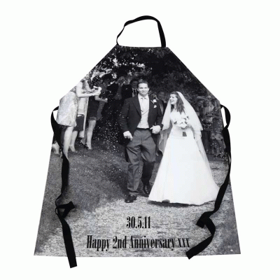 High quality personalised photo apron as romantic gift