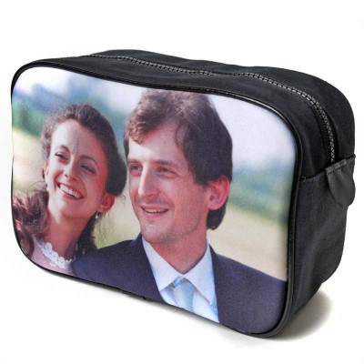 personalised Valentine's Day washbag for men customised with special photos