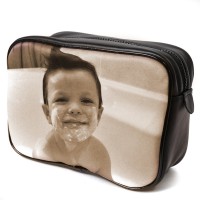 Men's wash bag as small xmas gift with boy in tub