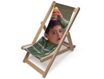 baby deckchair with a photo of a boy