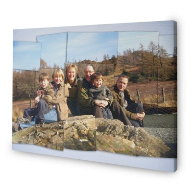 Hockney Montage canvas with a photo of a family
