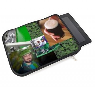 iPad slip case with a photo montage of st. patrick's day photos