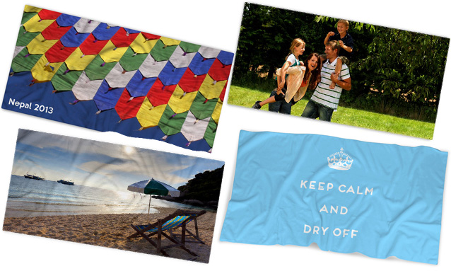 custom printed personalised photo towels