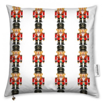 christmas cushion with nutcracker image