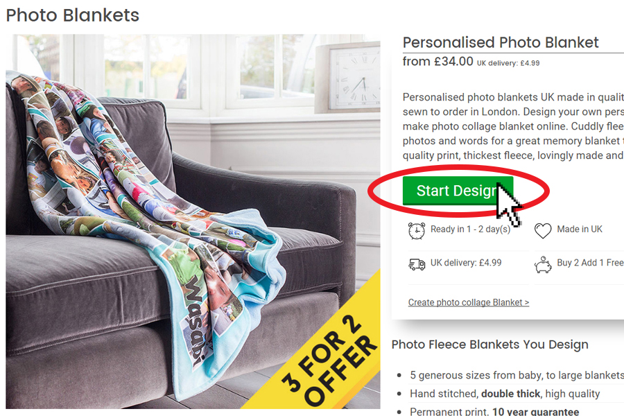 design personalised blanket