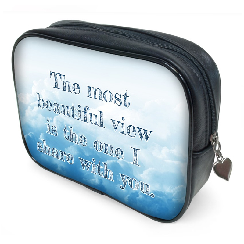 Soppy love quotes on make up bag