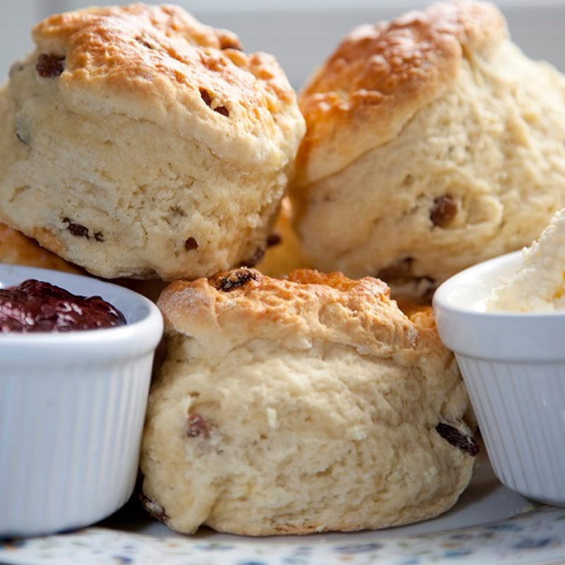 scones with jam and cream