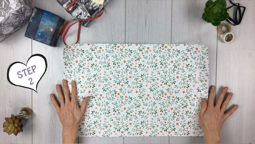 how to make a gift bag from wrapping paper step 2