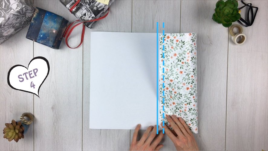 how to make a gift bag from wrapping paper step 4