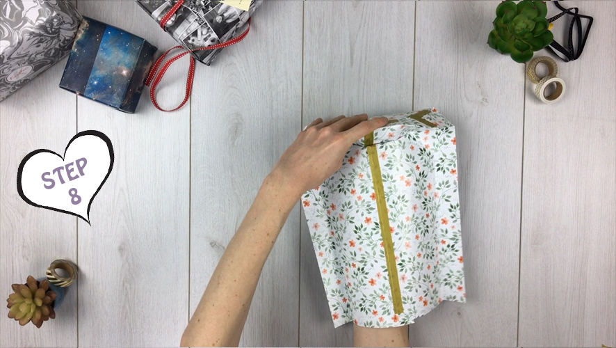 how to make a gift bag from wrapping paper step 8