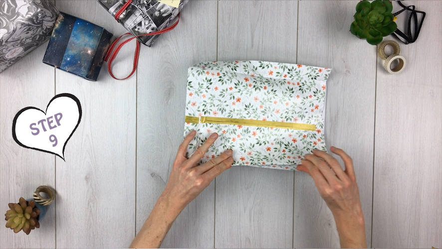 how to make a gift bag from wrapping paper step 9