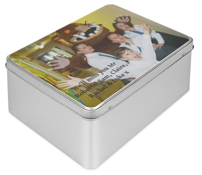 biscuit tin for teacher personalised gifts