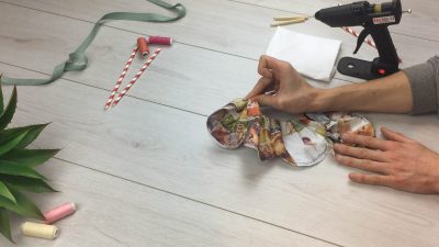 how to make fabric roses step 17