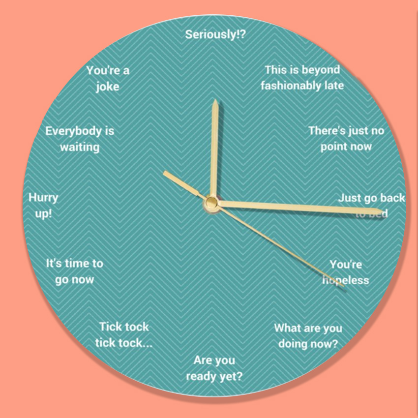 late funny clock design