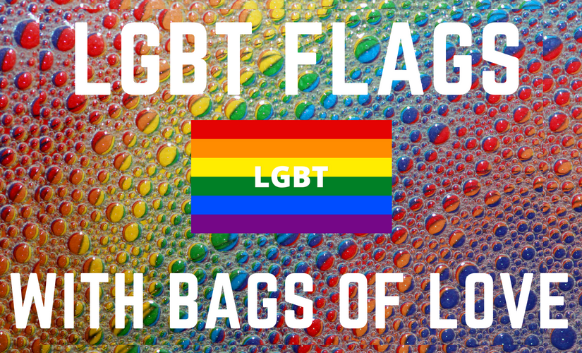 lgbt flags with bags of love